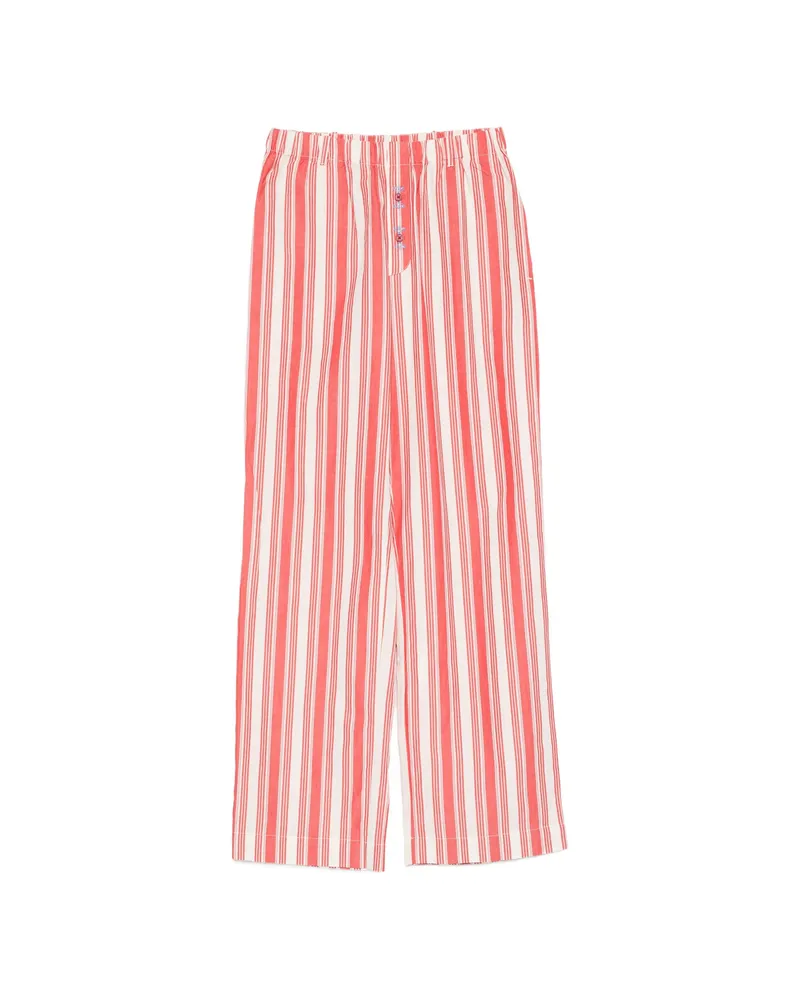 Stine Goya Striped Button Trousers Red