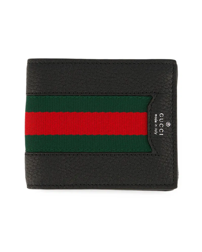 Gucci Web-stripe Leather Wallet Black