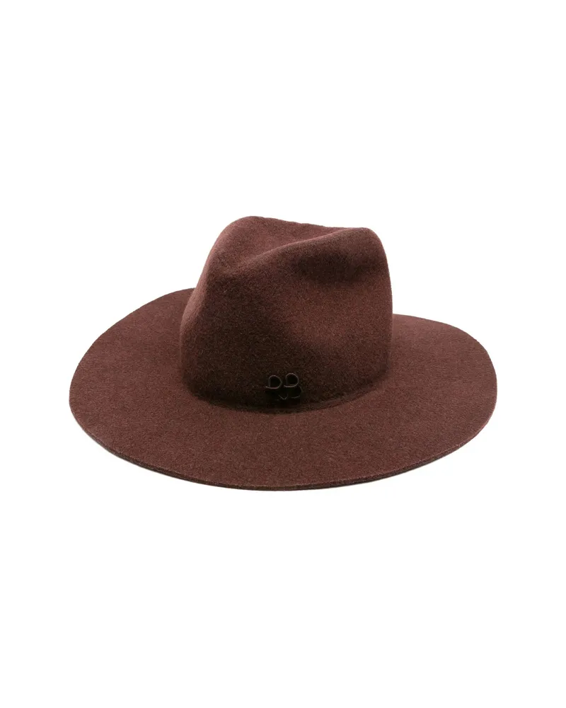 RUSLAN BAGINSKIY Felt Wide-brim Fedora Hat Brown