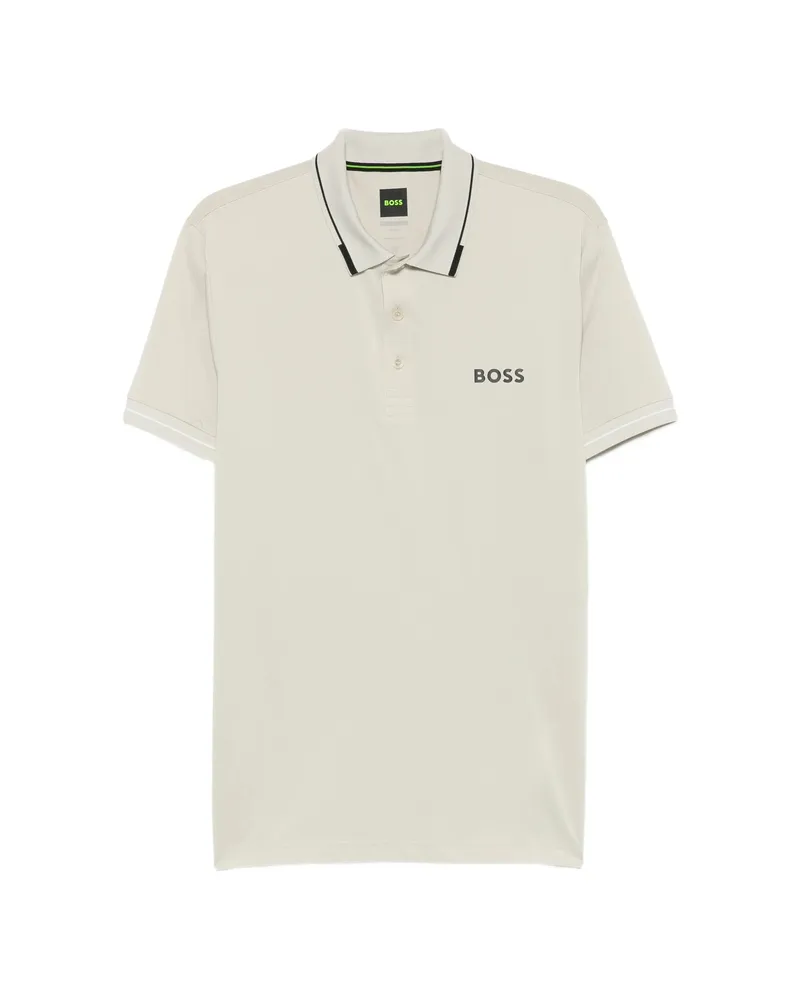 HUGO BOSS Logo-print Polo Shirt Neutrals