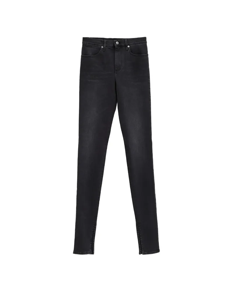 Gucci Logo-patch Split-hem Jeans Black