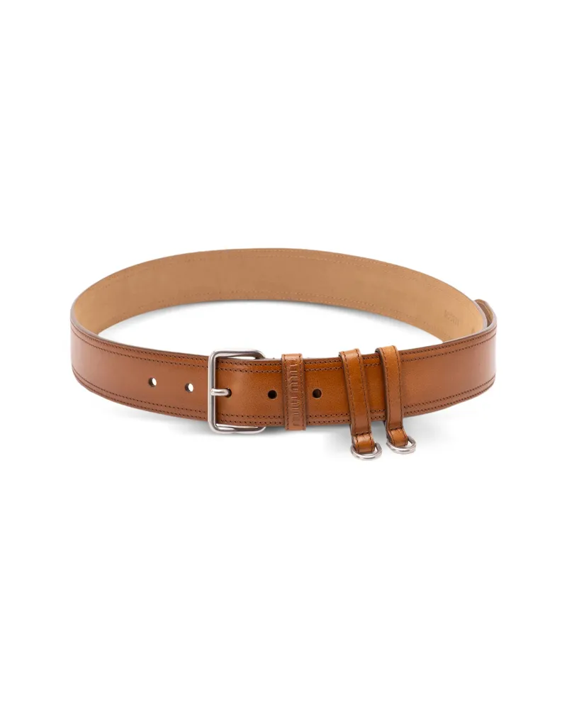 Miu Miu Leather Belt Brown
