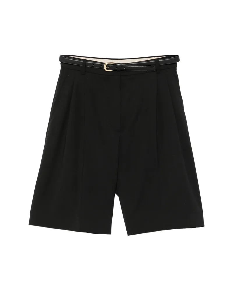 Max Mara Adorno Belted Pleated Shorts Black