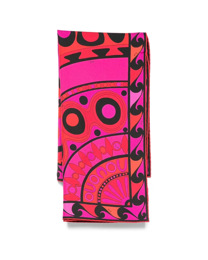 Emilio Pucci Printed Twill Scarf Pink