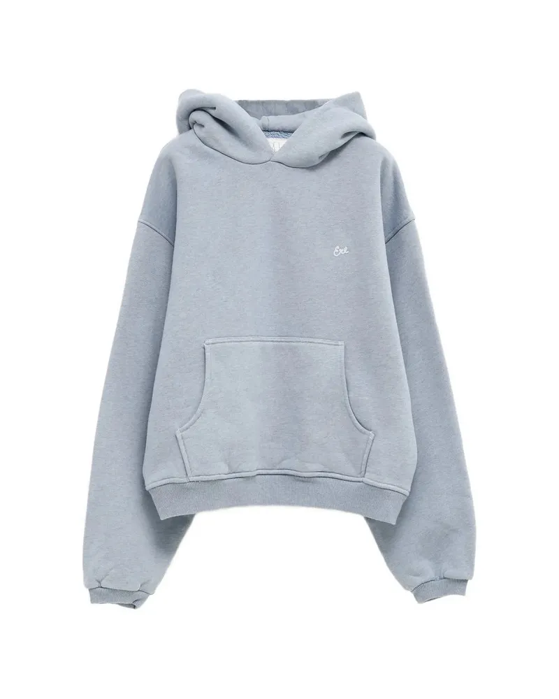 ERL Embroidered Hooded Sweater Blue