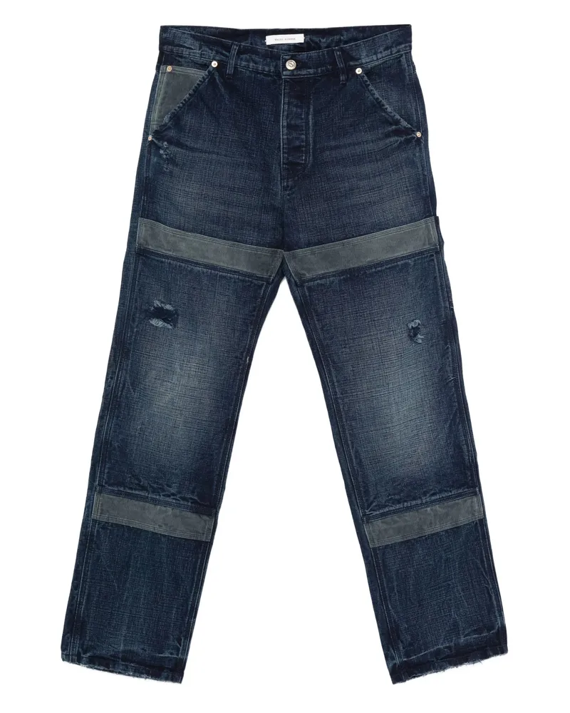 Wales Bonner Distressed-finish Jeans Blue