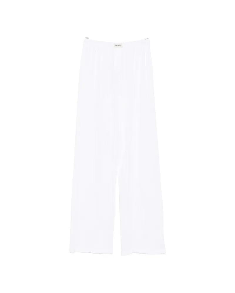 SPORTY & RICH Pointelle-knit Trousers White