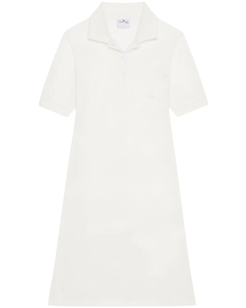 Courrèges Piqué-cotton Polo Dress Neutrals