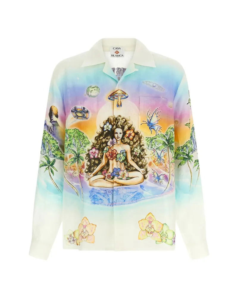 Casablanca Paris Printed Shirt White