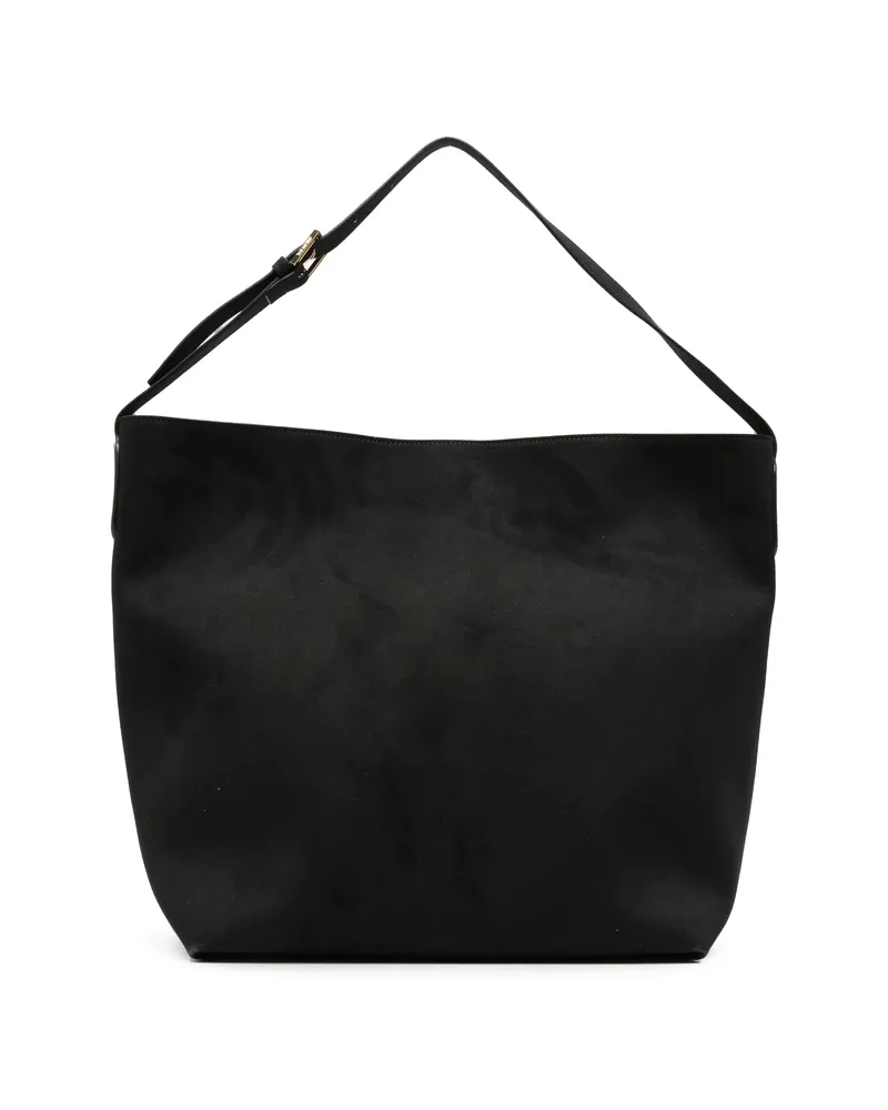 THEMOIRÈ Zoe Suede-effect Shoulder Bag Black