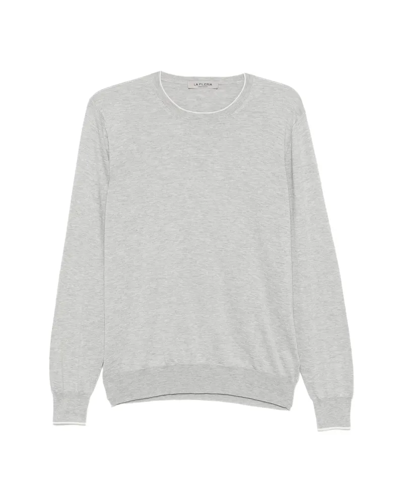 La Fileria Trimmed Knitted Sweater Grey