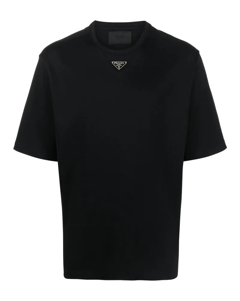 Prada Triangle-logo Cotton T-shirt Black