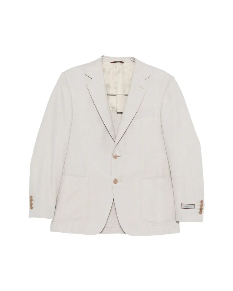 Canali Chest-pocket Blazer Neutrals