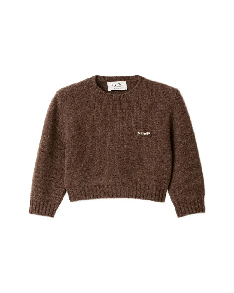 Miu Miu Wool And Cashmere Sweater Brown