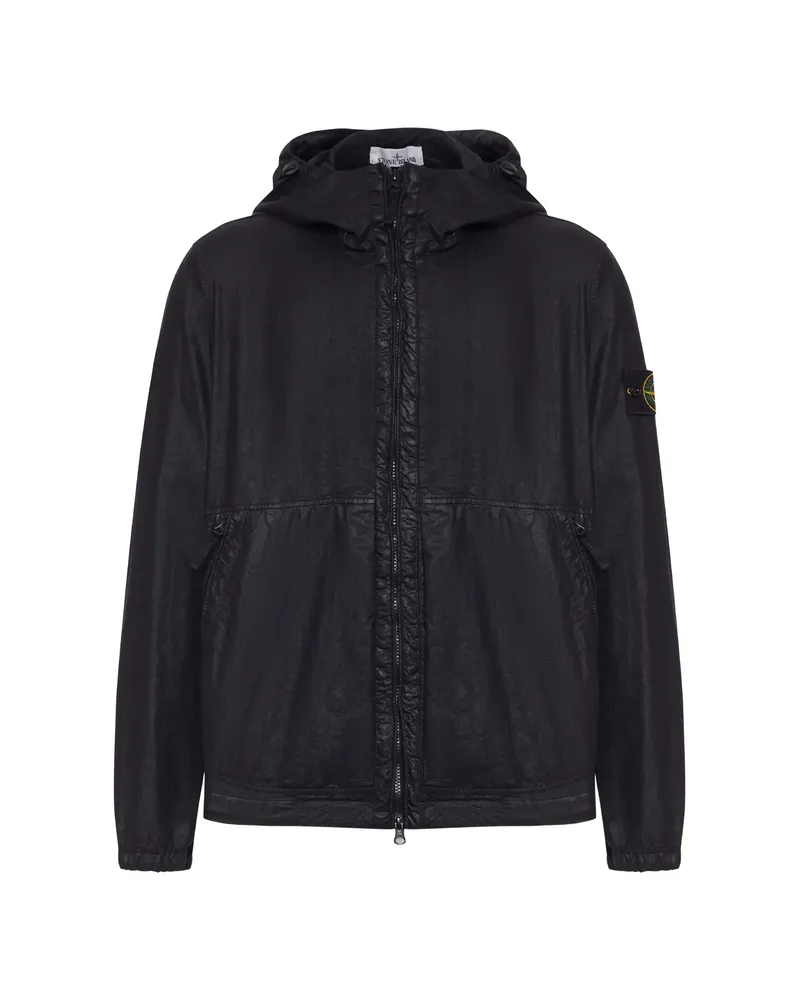 Stone Island Hooded Zip Jacket Black