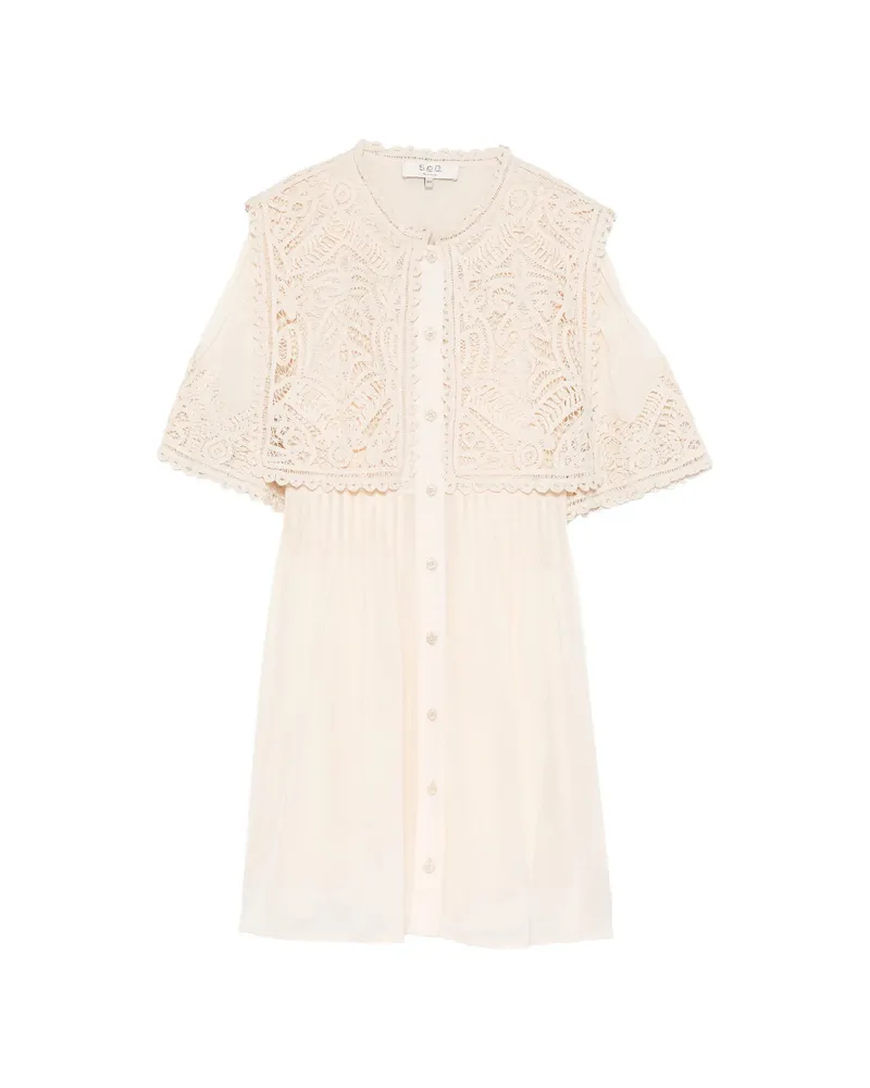 Sea Adelina Lace Mini Dress Neutrals