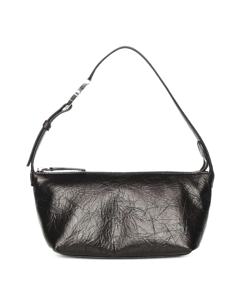 Fendi Vanity Pouch Small Crackled Black Leather Bag Black