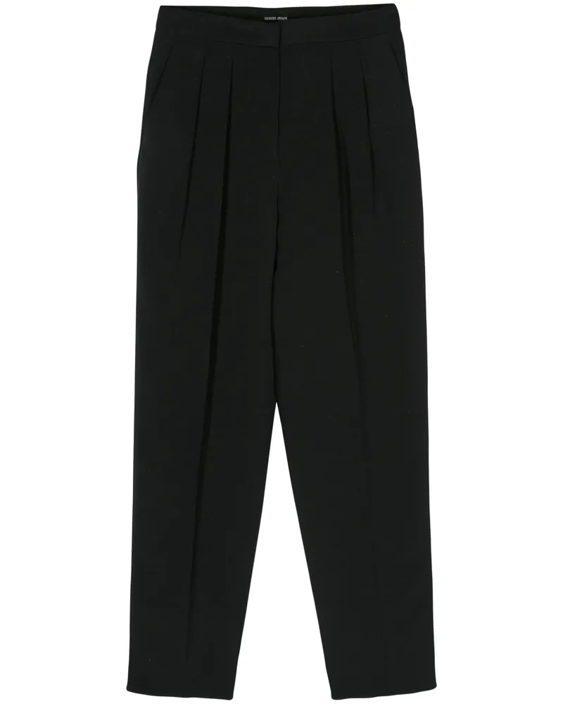 Giorgio Armani Dart-detailing Tapered Trousers Black