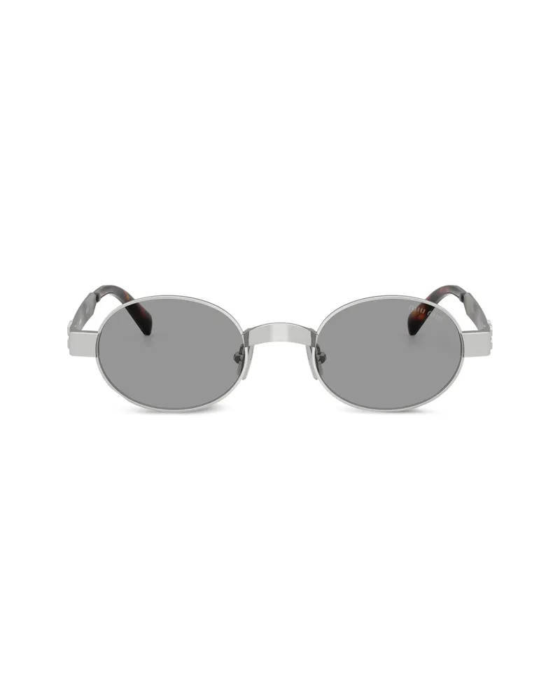 Miu Miu Oval-frame Sunglasses Silver