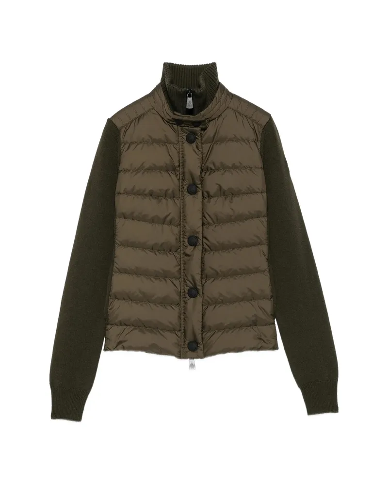 Moncler Quilted Panelled Jacket Green
