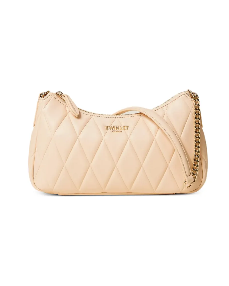 Twin-Set Logo-detail Shoulder Bag Neutrals