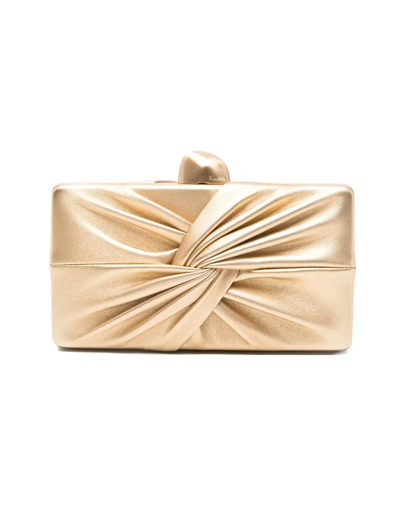 Cult Gaia Lisse Knot-detail Mini Clutch Gold