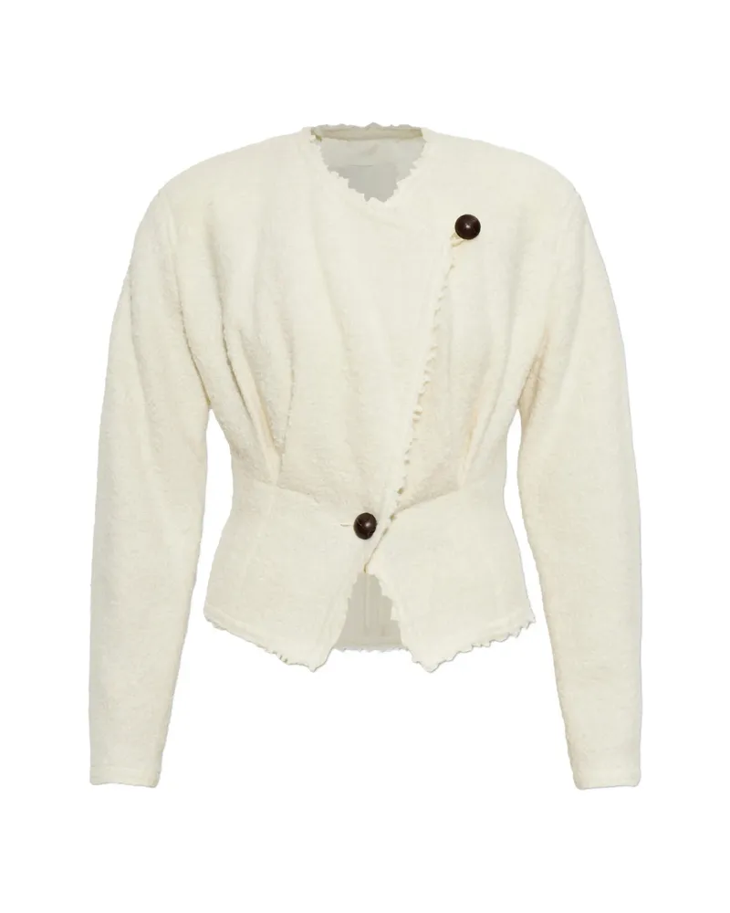 Isabel Marant Bouclé-texture Raw-edge Jacket Neutrals