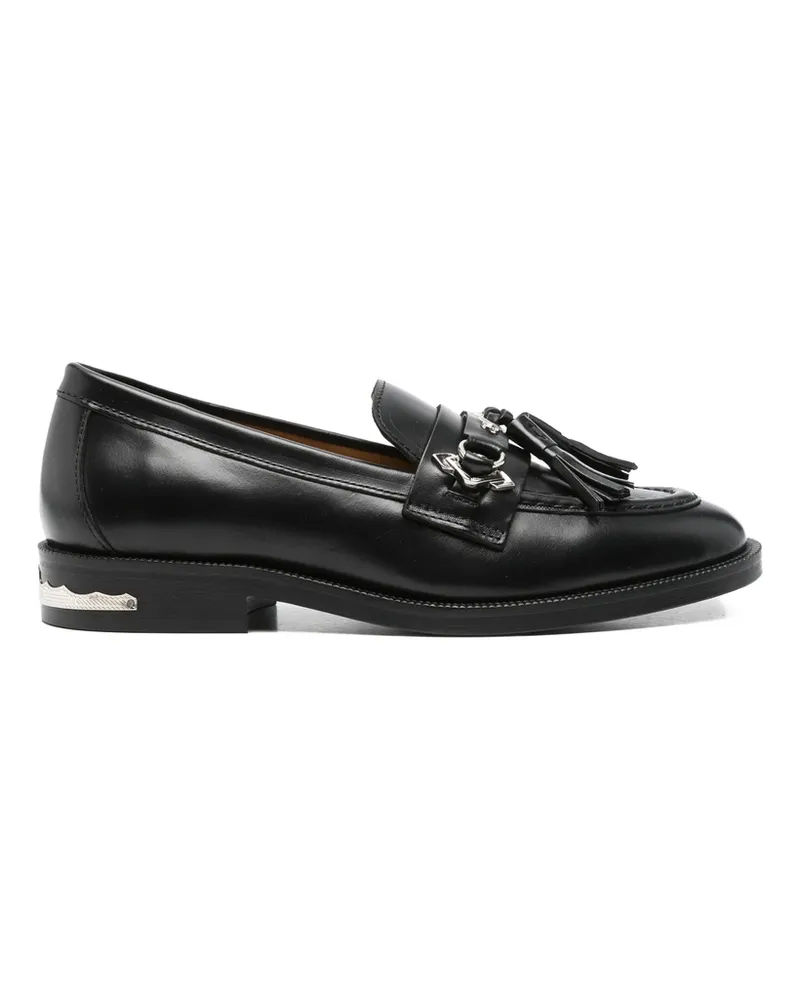 Toga Tassel-embellished Leather Loafers Black
