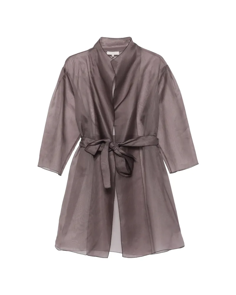 Antonelli Firenze Sheer Belted Coat Grey
