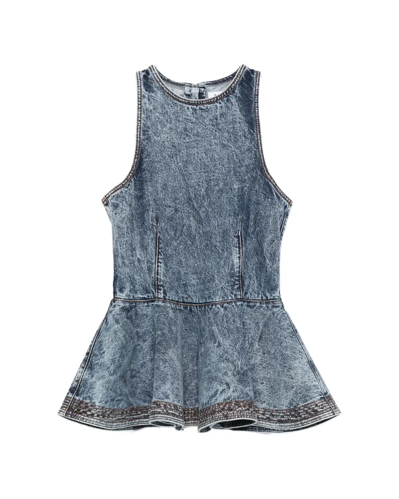 Alaïa Peplum Top Blue