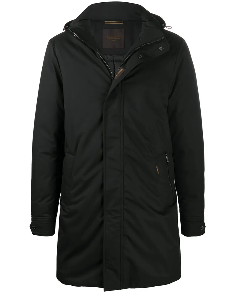 MOORER Hooded Parka Coat Black