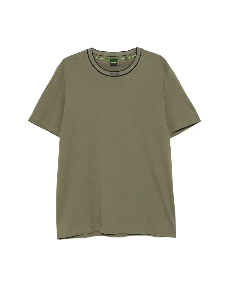 HUGO BOSS Logo-print Crew-neck T-shirt Green