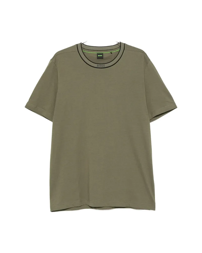 HUGO BOSS Logo-print Crew-neck T-shirt Green