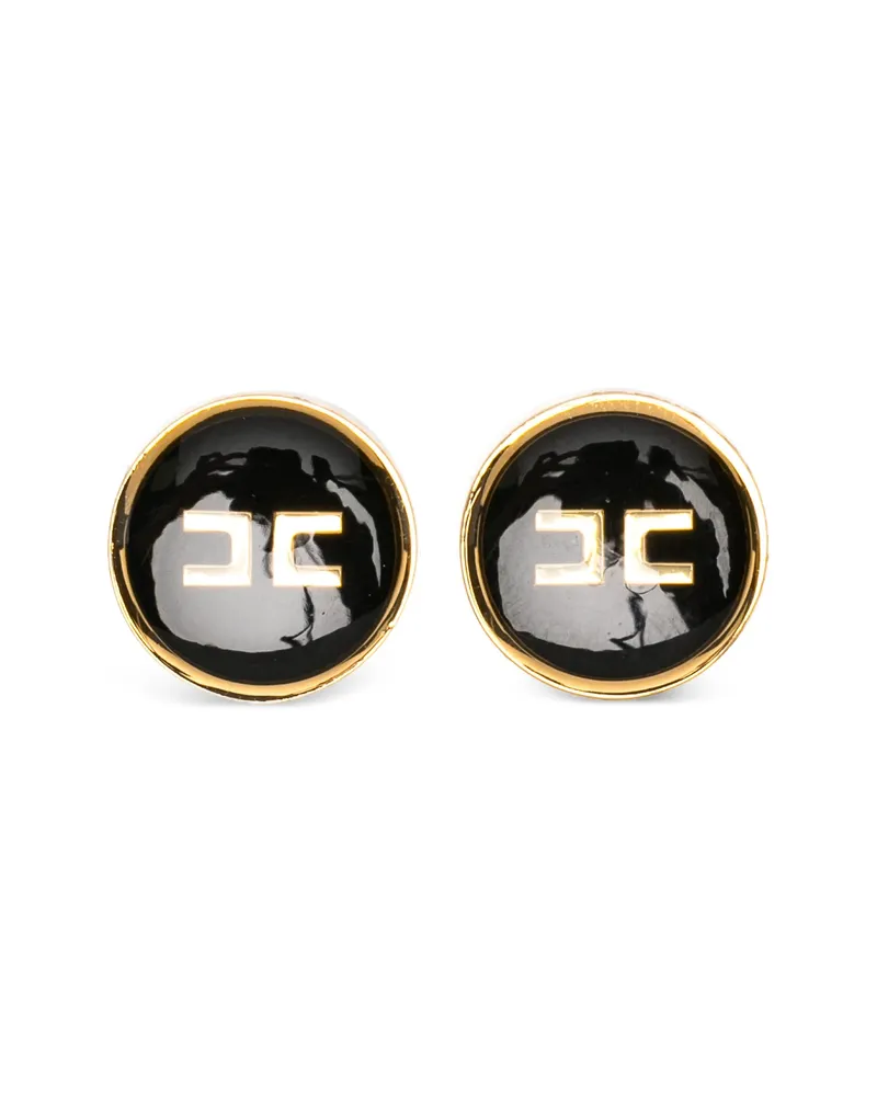 Elisabetta Franchi Logo-detail Earrings Black