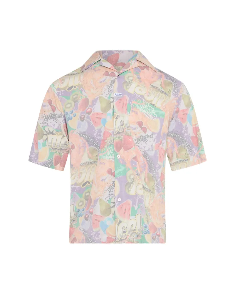 Martine Rose Fruit-print Short-sleeve Shirt Purple