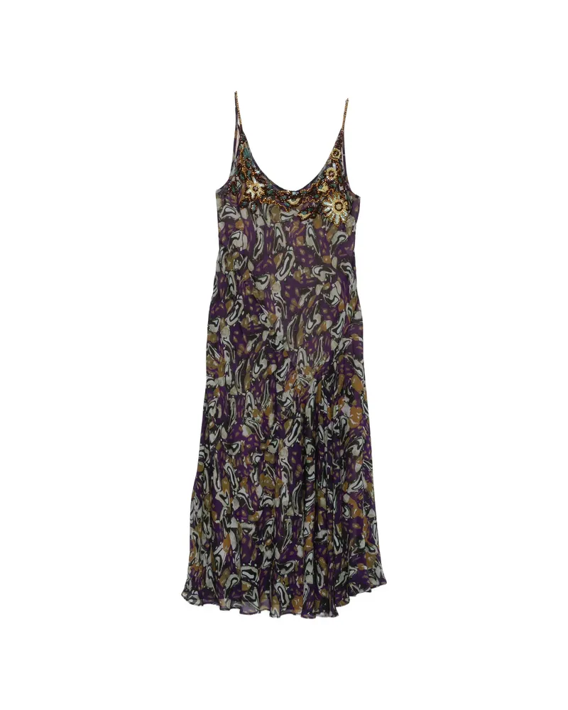 Dries van Noten Bead-embellished Midi Dress Purple