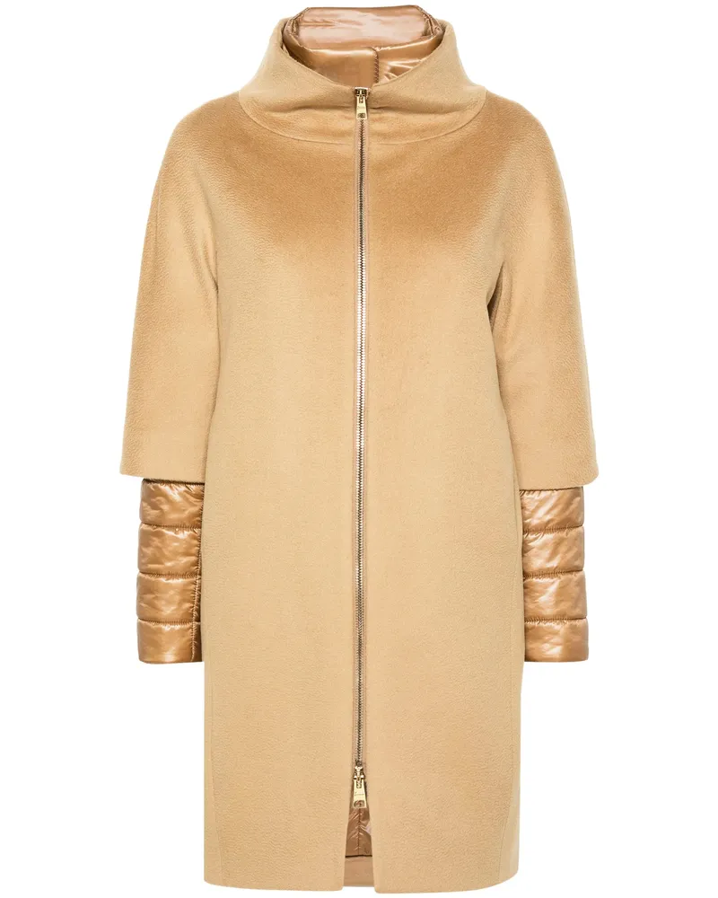 Herno Detachable-panels Virgin-wool Coat Neutrals