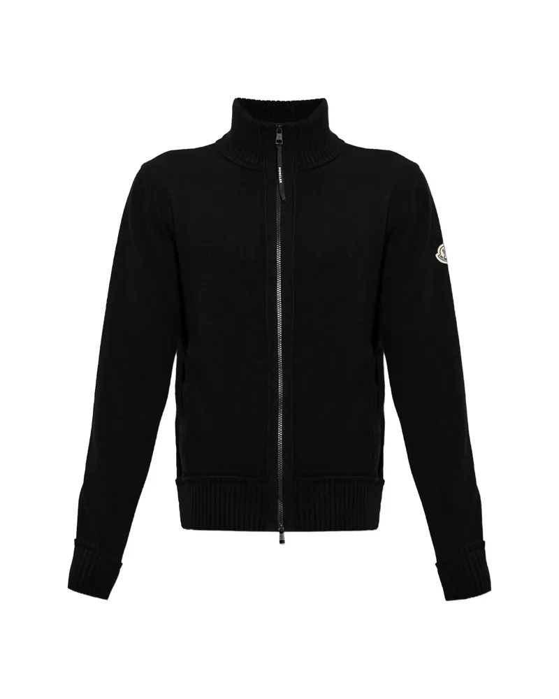 Moncler Logo-patch Zip-up Cardigan Black