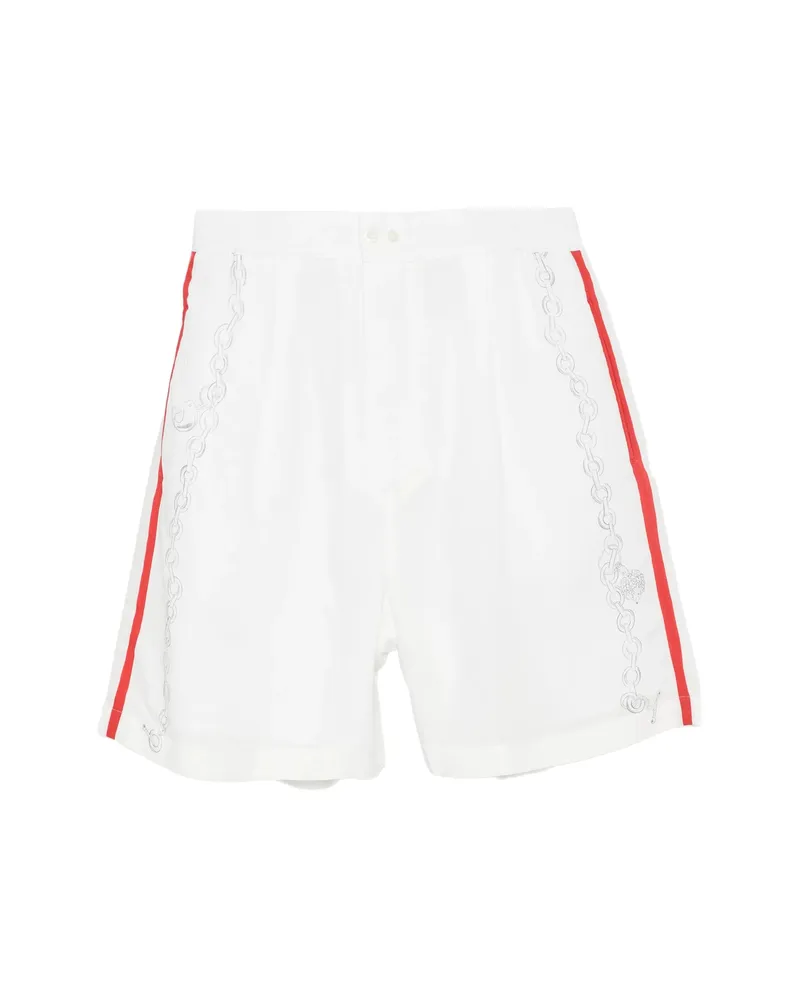 Jacquemus Embroidered Side-stripe Shorts White
