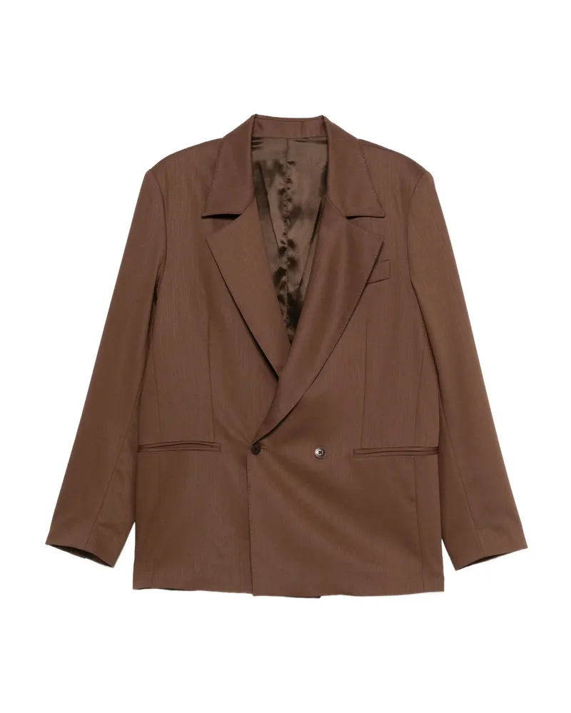 Costumein Double-breasted Blazer Brown