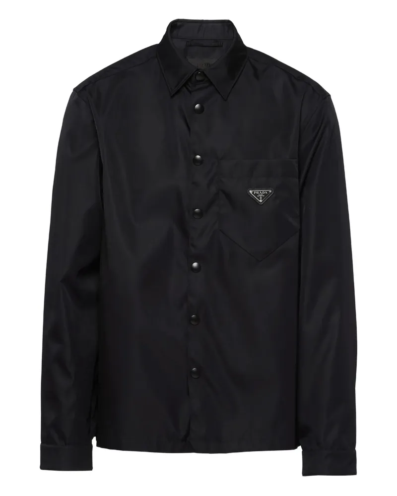 Prada Re-Nylon Point-collar Shirt Black