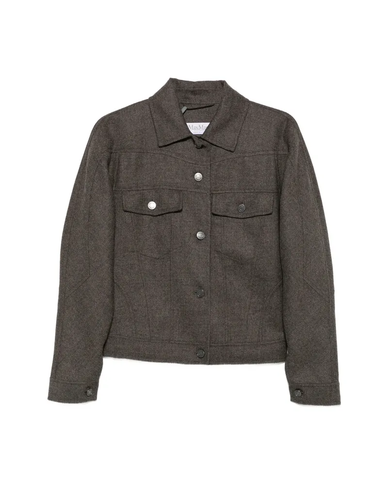 Max Mara Button-up Single Breasted Jacket Grey