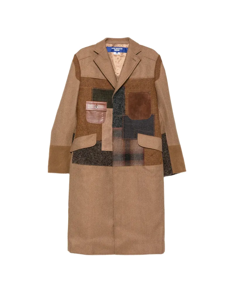 Junya Watanabe Patchwork Herringbone Coat Brown