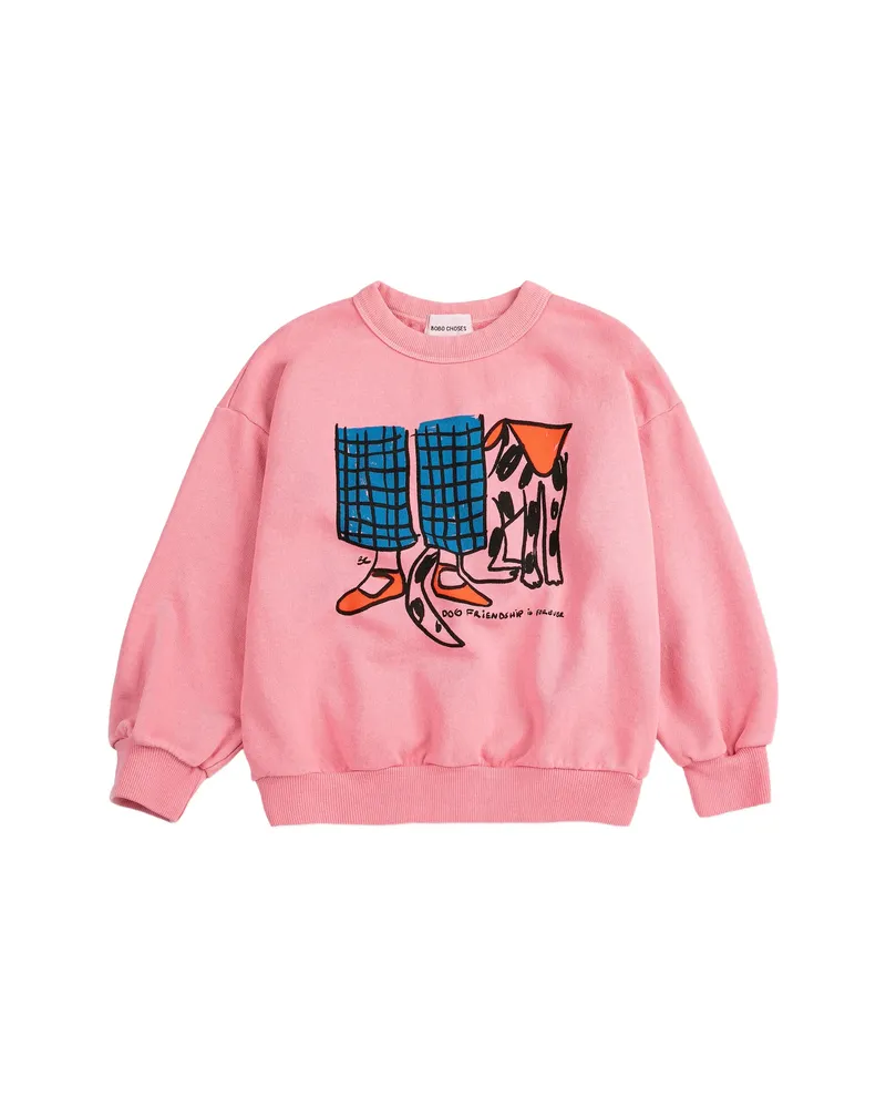 BOBO CHOSES Dog Friendship Sweatshirt Pink