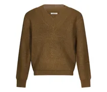 Elbow-patch V-neck Sweater
