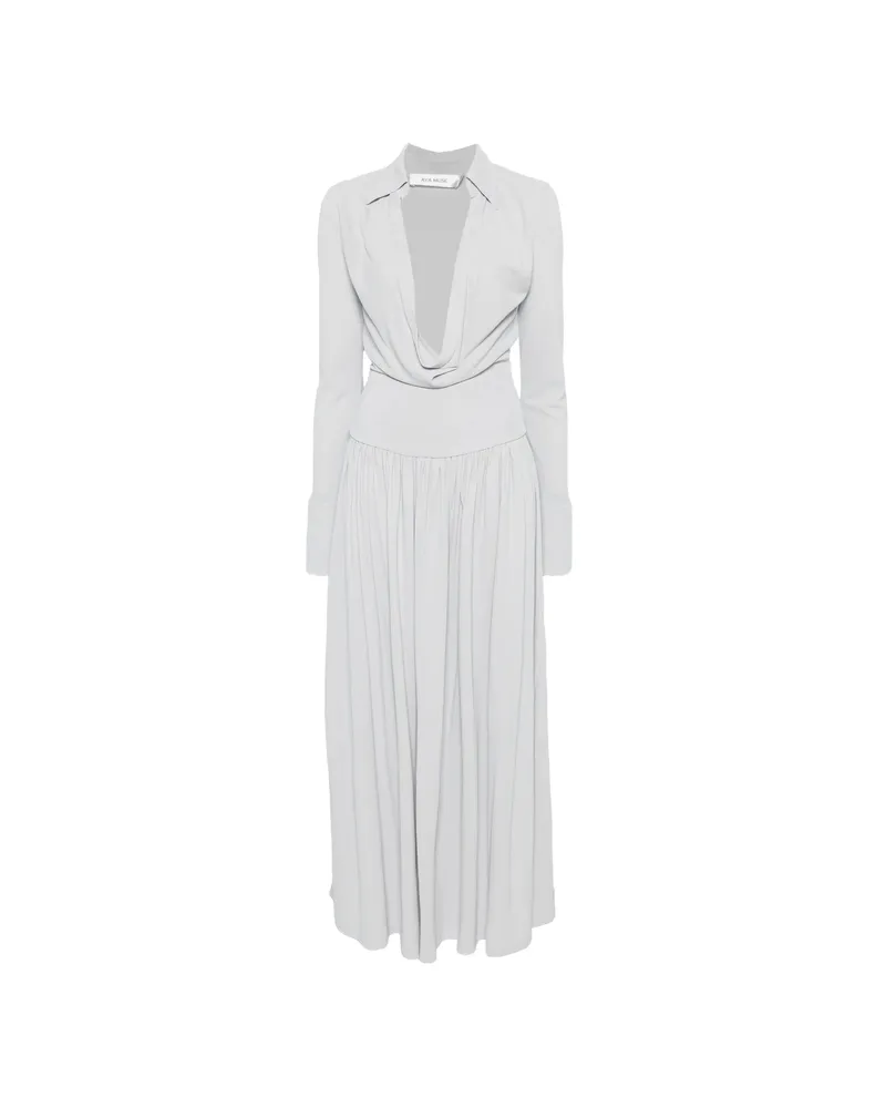 Aya Muse Draped Maxi Dress Blue