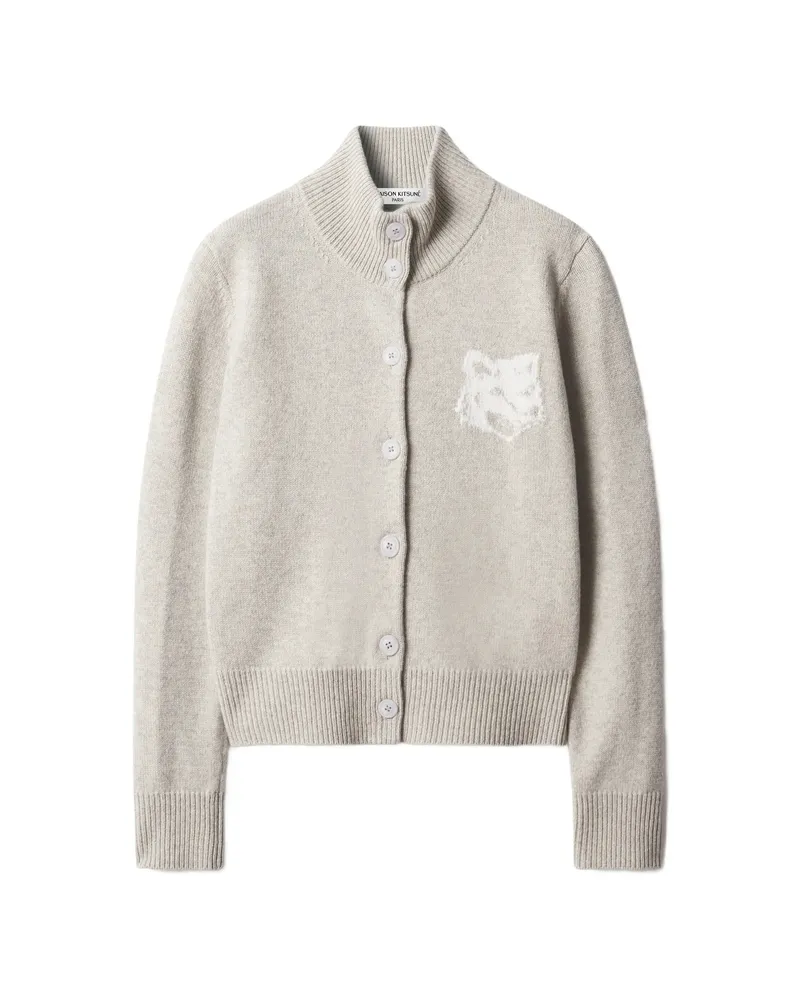 Kitsuné High-neck Cardigan Grey