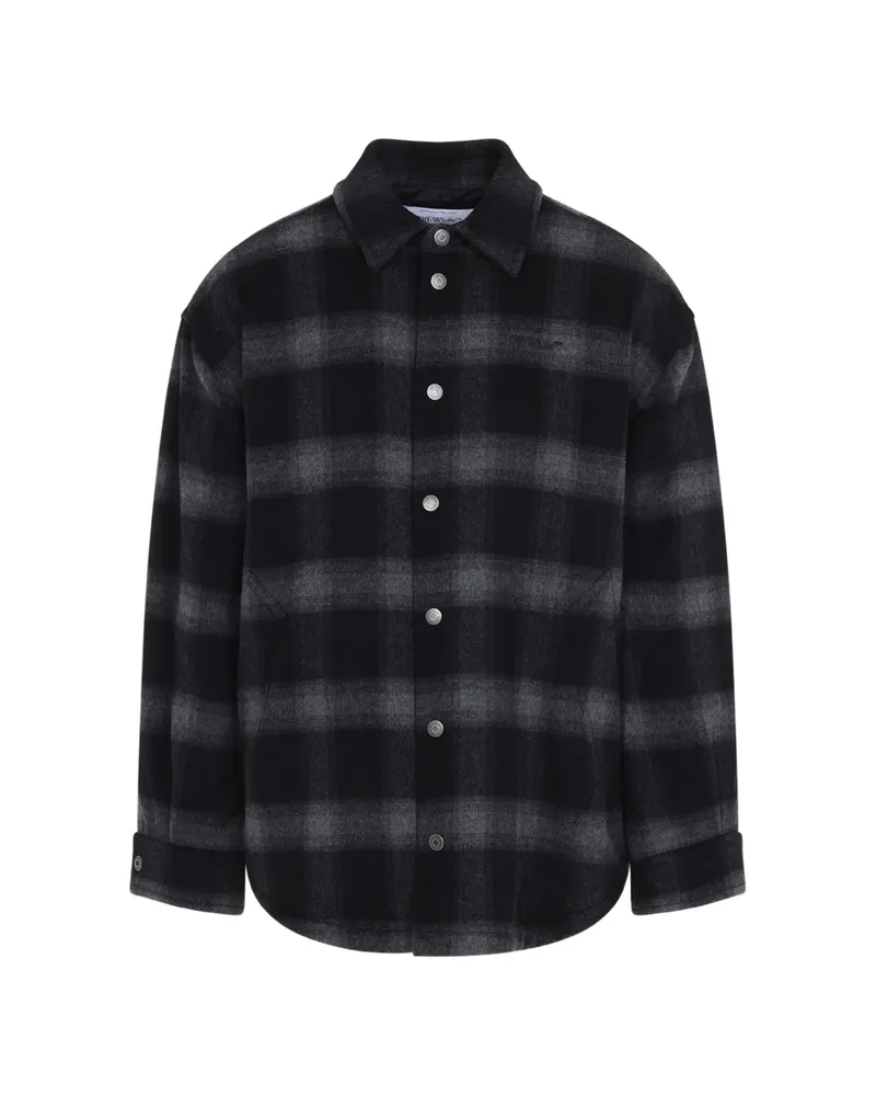 OFF-WHITE Off-white Check-pattern Wool Jacket Black