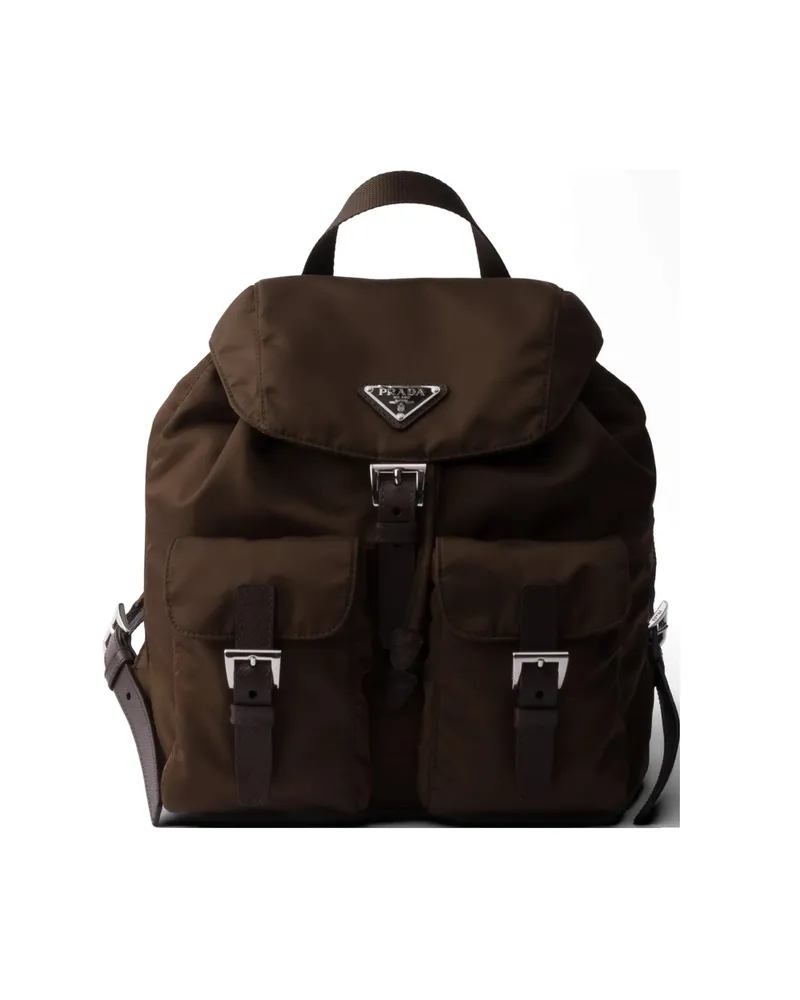 Prada Re-Nylon Buckle-fastening Backpack Brown