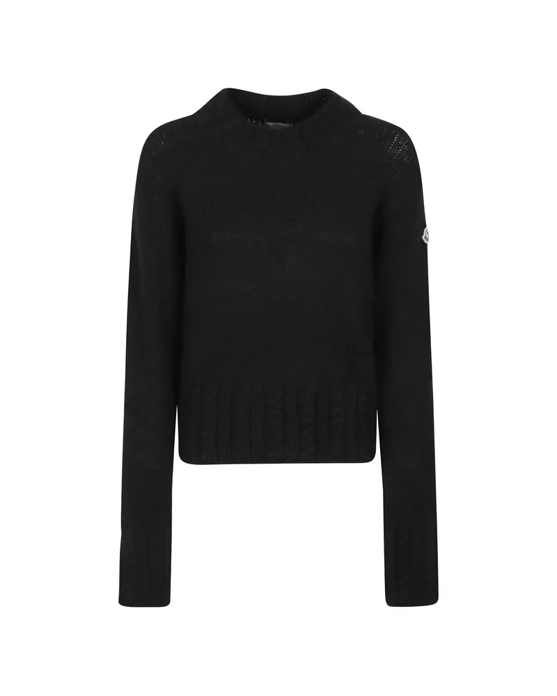 Moncler Cable-knit Logo-patch Sweater Black